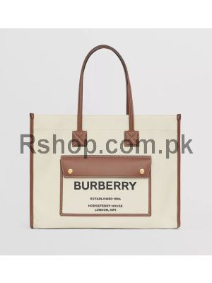Burberry Canvas and Leather Freya Tote Handbag