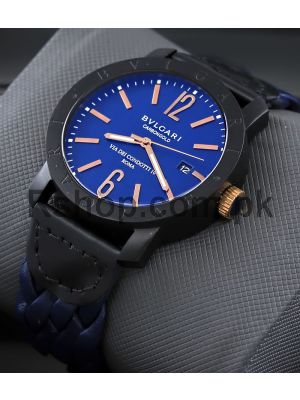 Bvlgari Carbon Gold Blue Watch