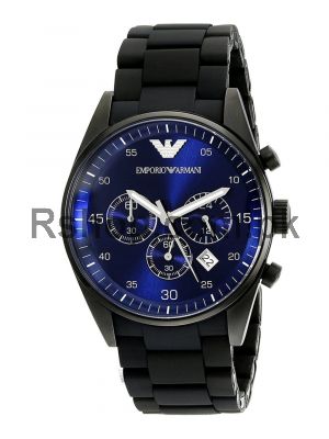Emporio Armani Sportivo Chronograph Black Silicone Watch
