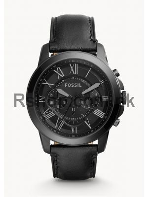 Fossil Grant Chronograph Black Leather Watch FS5132  (Same as Original)