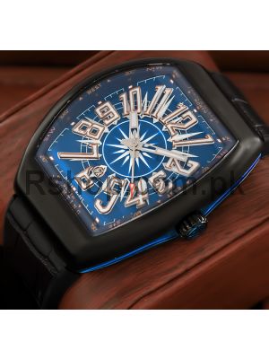 Franck Muller Yachting Collection Blue Dial Black Watch