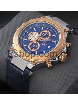 Guess Men's Rose Gold-Tone And Blue Watch