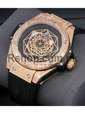 Hublot Big Bang Sang Bleu King Gold Diamond Watch