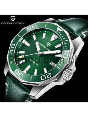 Pagani Design PD-1668 Green in Leather Watch