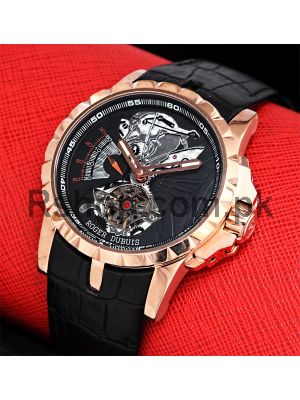 Roger Dubuis Horloger Tourbillon Calendar Swiss Automatic Black Watches in Pakistan