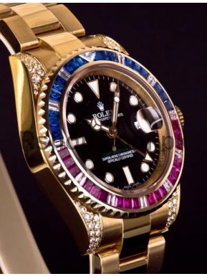 Rolex GMT Master II Yellow Gold Diamond watch online sale in pakistan