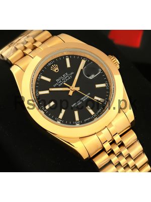 Rolex Datejust Gold Black Dial Watch 2021 