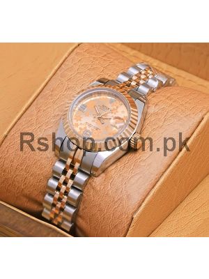 Rolex Datejust Lady Floral Dial Two Tone Watch