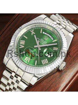 Rolex watches pakistan,540 Day-Date Green Roman Dial Watch