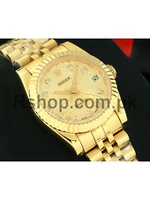Rolex Lady-Datejust Gold Tone Watch