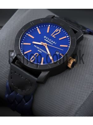 Bvlgari Carbon Gold Blue Watch