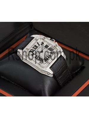 Cartier Santos 100 Diamond Watch Price in Pakistan