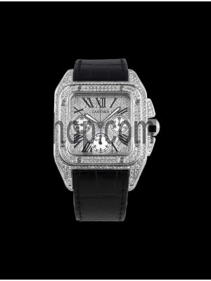 Cartier Santos 100 XL Chronograph Diamond Pavé Set Watch Price in Pakistan