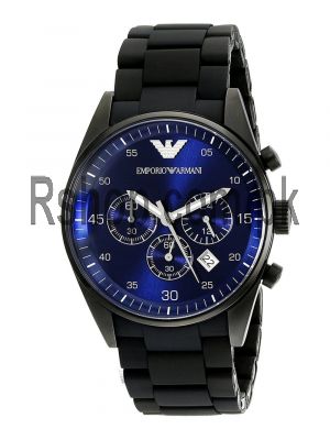 Emporio Armani Sportivo Chronograph Black Silicone Watch Price in Pakistan