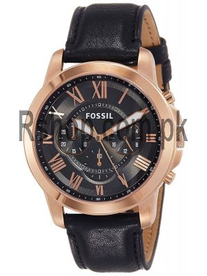 Fossil Grant Chronograph Black Leather Men's Watch FS5085  (Same as Original)