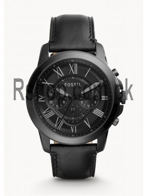 Fossil Grant Chronograph Black Leather Watch FS5132  (Same as Original)