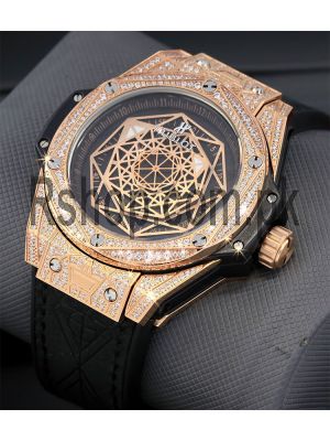 Hublot Big Bang Sang Bleu King Gold Diamond Watch