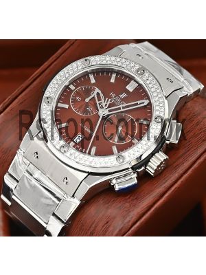 Hublot Classic Fusion Chronograph Brown Dial Diamonds Watch 
