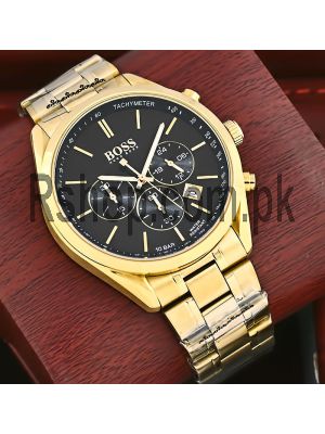 Hugo Boss Champion Black Dial Gold Watch Price in Pakistan