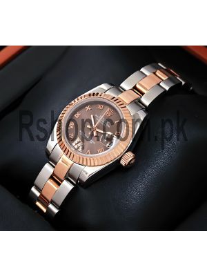 Rolex Datejust Lady Chocolate Dial Steel and Rose Gold Ladies Watch Price in Pakistan