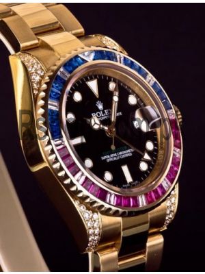 Rolex GMT Master II Yellow Gold Diamond watch online sale in pakistan