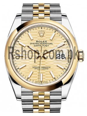 Rolex Datejust 36 Fluted Motif Gold Dial 2021 Watch  (2021) Price in Pakistan