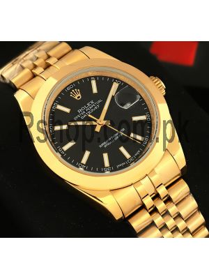 Rolex Datejust Gold Black Dial Watch 2021  Price in Pakistan