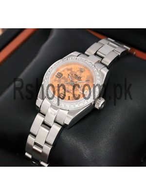 luxury Rolex Datejust Lady Floral Arabic Dial Diamond Bezel watches