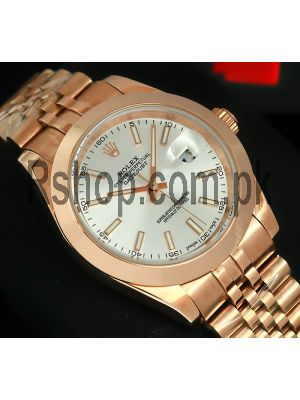 Rolex Datejust Rose Gold Silver Dial Watch 2021  Price in Pakistan