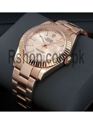 Rolex Datejust Rose Gold Sundust Dial Replica Watches in Lahore