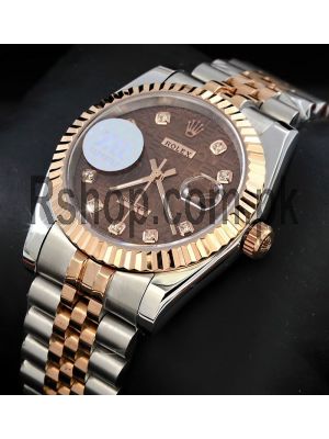 Rolex Datejust Two Tone Brown Computer Dial Watch  Price in Pakistan