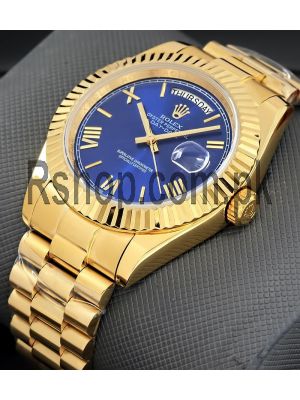 Rolex Day-Date Blue Dial yellow Gold  Watches in Karachi