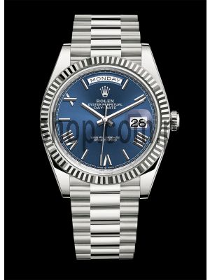 Rolex Day-Date Blue Roman Dial Watch