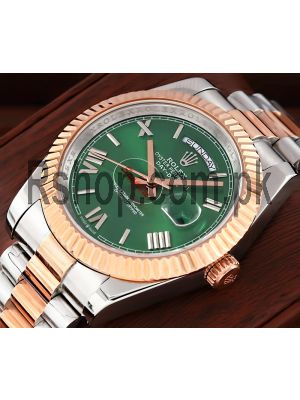 Rolex Day-Date Green Roman Dial Swiss Watch Price in Pakistan
