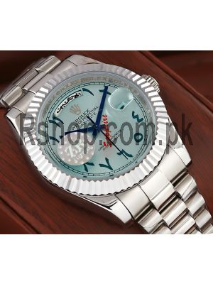 Rolex Day Date Ice Blue Arabic Dial Swiss Watch Price in Pakistan