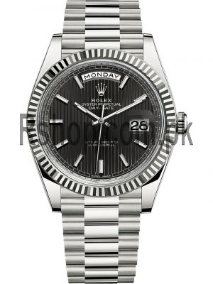 Rolex Day-Date Black Stripe Dial Watch