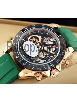 Rolex Daytona Skeleton Dial Green Strap Watch Price in Pakistan