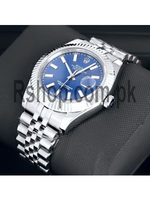 Rolex Oyster Perpetual Datejust Blue Dial Swiss Quality ETA Movement 2836 Watch Price in Pakistan