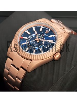 Rolex Sky Dweller Blue Dial Titanium Replica Watches in Lahore