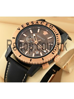 Versace V-Chrono Brown Dial Watch